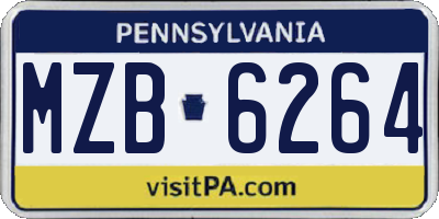 PA license plate MZB6264