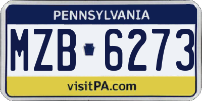 PA license plate MZB6273