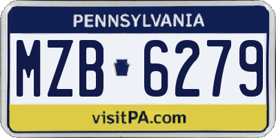 PA license plate MZB6279