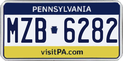 PA license plate MZB6282