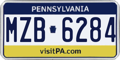 PA license plate MZB6284