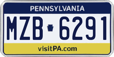 PA license plate MZB6291