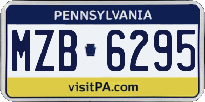 PA license plate MZB6295