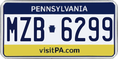 PA license plate MZB6299