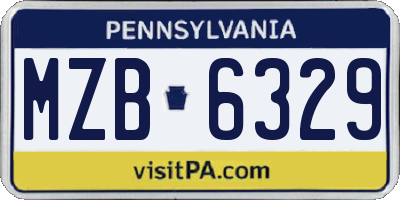 PA license plate MZB6329