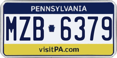 PA license plate MZB6379