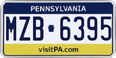 PA license plate MZB6395