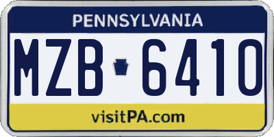 PA license plate MZB6410