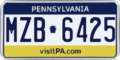 PA license plate MZB6425