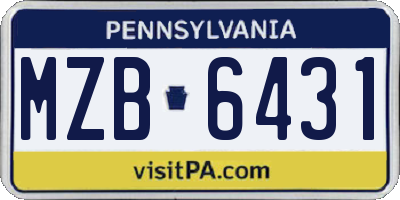 PA license plate MZB6431