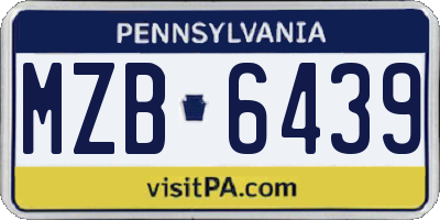 PA license plate MZB6439