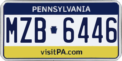 PA license plate MZB6446