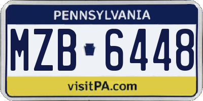 PA license plate MZB6448