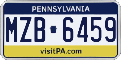 PA license plate MZB6459