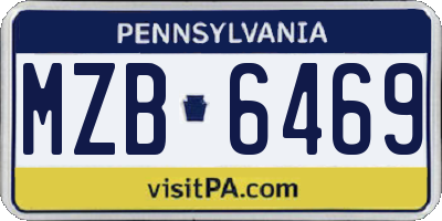 PA license plate MZB6469