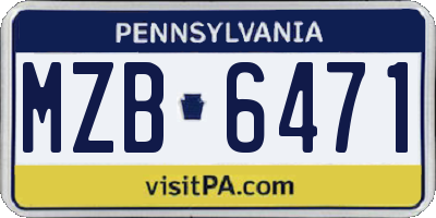 PA license plate MZB6471