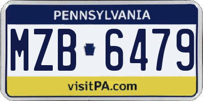 PA license plate MZB6479