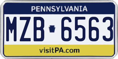 PA license plate MZB6563