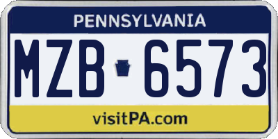 PA license plate MZB6573