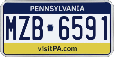 PA license plate MZB6591