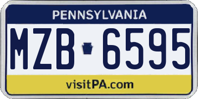 PA license plate MZB6595