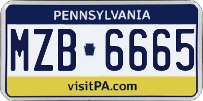 PA license plate MZB6665