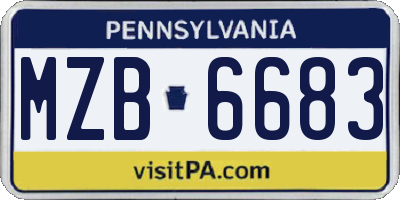 PA license plate MZB6683