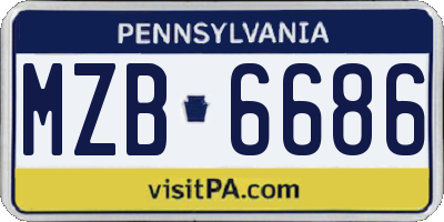 PA license plate MZB6686