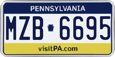 PA license plate MZB6695