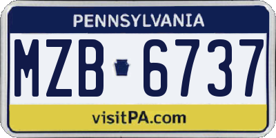 PA license plate MZB6737