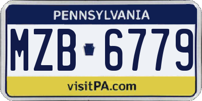 PA license plate MZB6779