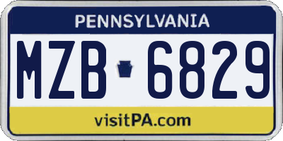 PA license plate MZB6829