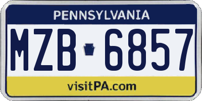 PA license plate MZB6857