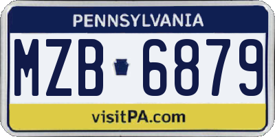 PA license plate MZB6879