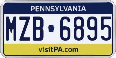 PA license plate MZB6895