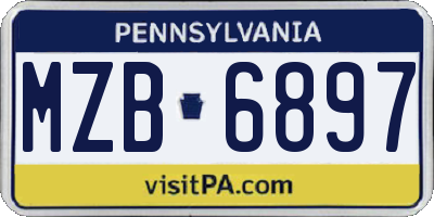 PA license plate MZB6897