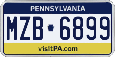 PA license plate MZB6899