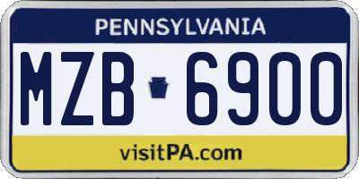 PA license plate MZB6900