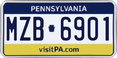 PA license plate MZB6901