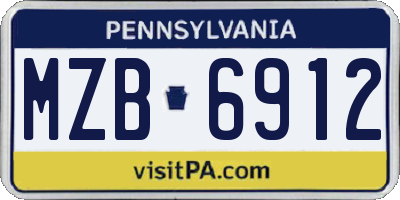 PA license plate MZB6912