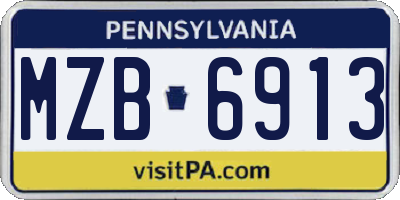 PA license plate MZB6913