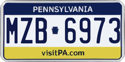 PA license plate MZB6973