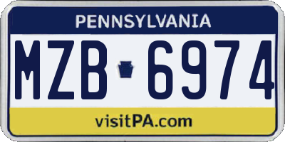 PA license plate MZB6974