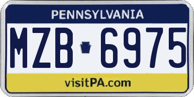 PA license plate MZB6975