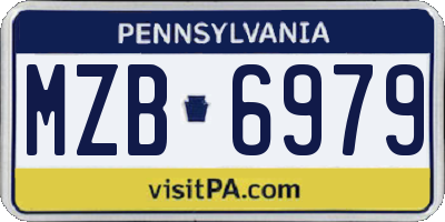 PA license plate MZB6979