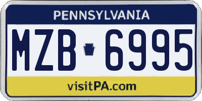 PA license plate MZB6995