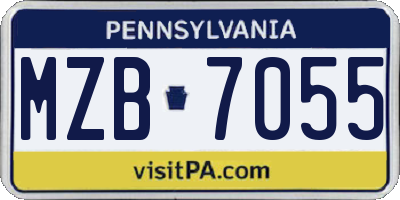 PA license plate MZB7055