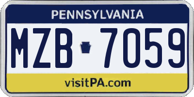 PA license plate MZB7059