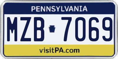 PA license plate MZB7069