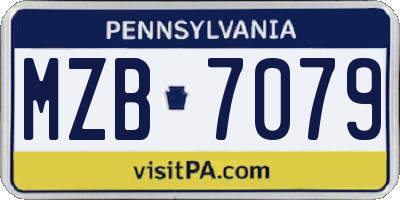 PA license plate MZB7079